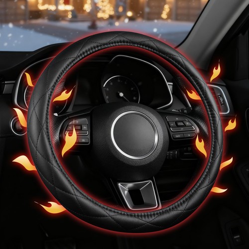Heated steering wheel cover - heated,
